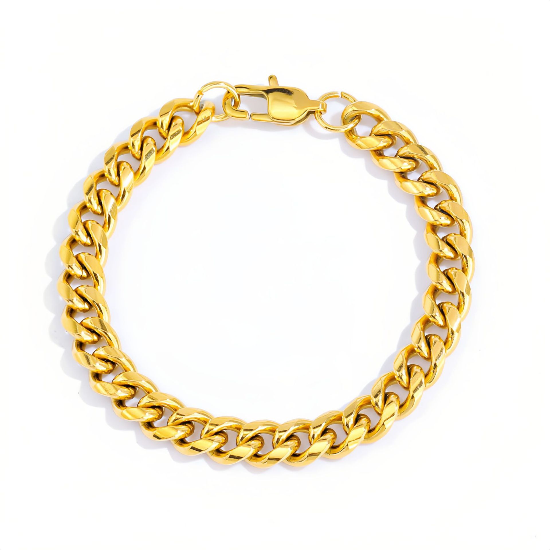 gold Elegance Redefined – 18K Gold Japanese Buckle Cuban Link Bracelet for Men"