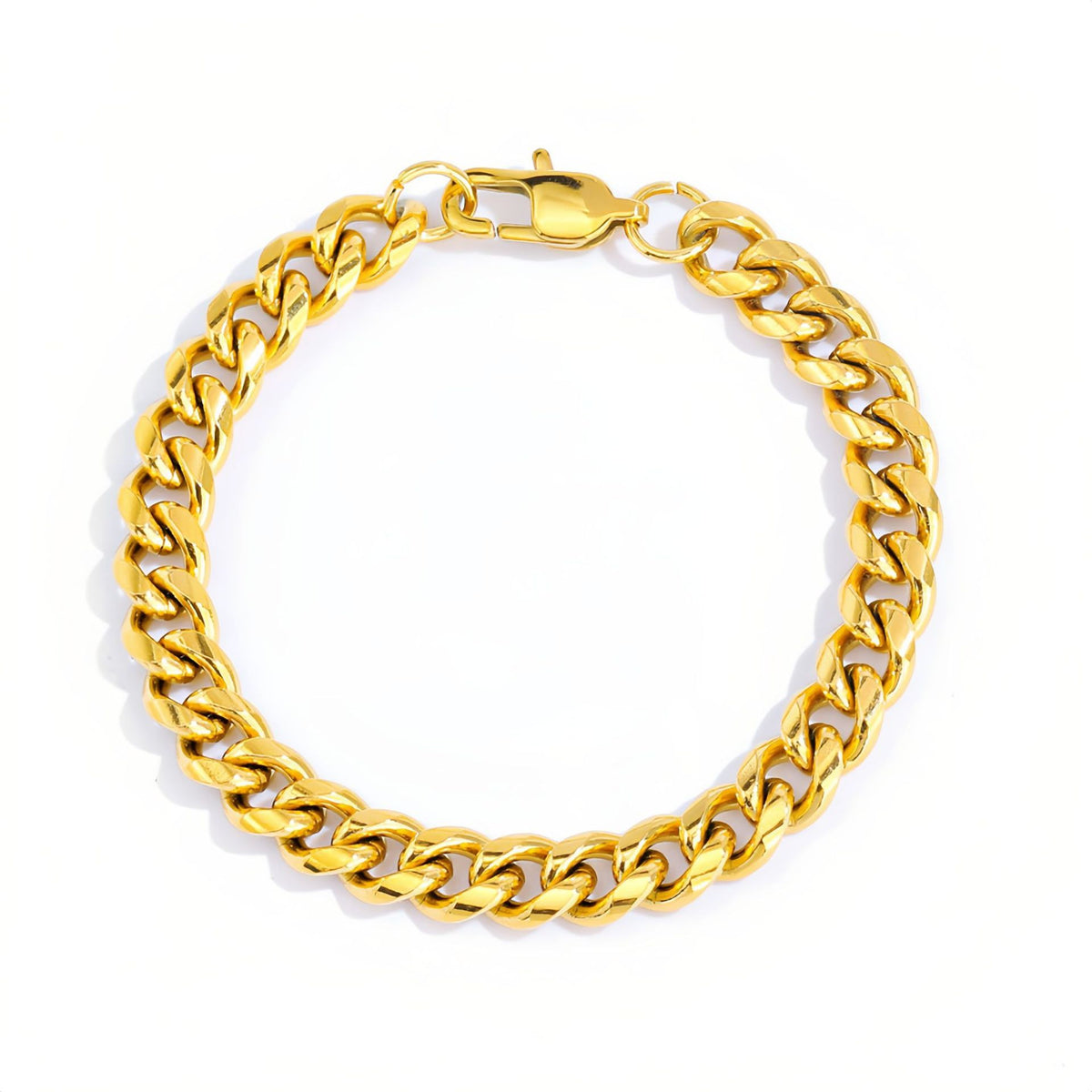 gold Elegance Redefined – 18K Gold Japanese Buckle Cuban Link Bracelet for Men"