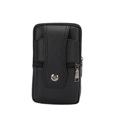 Waterproof Large Men’s Leather Phone Bag Featuring Eyelet Buckle