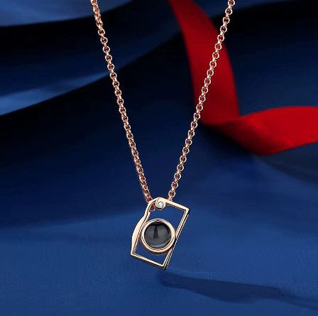 Custom Photo Projection Necklace – Hidden Memory Inside a Camera Pendant